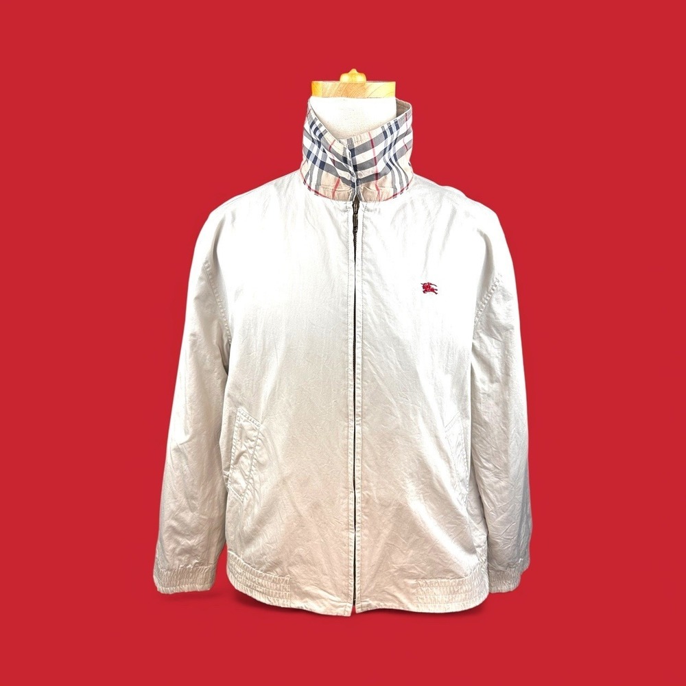 Burberry‎ London Men's Lightweight Zip Up Jacket Nova Check Collar Size L